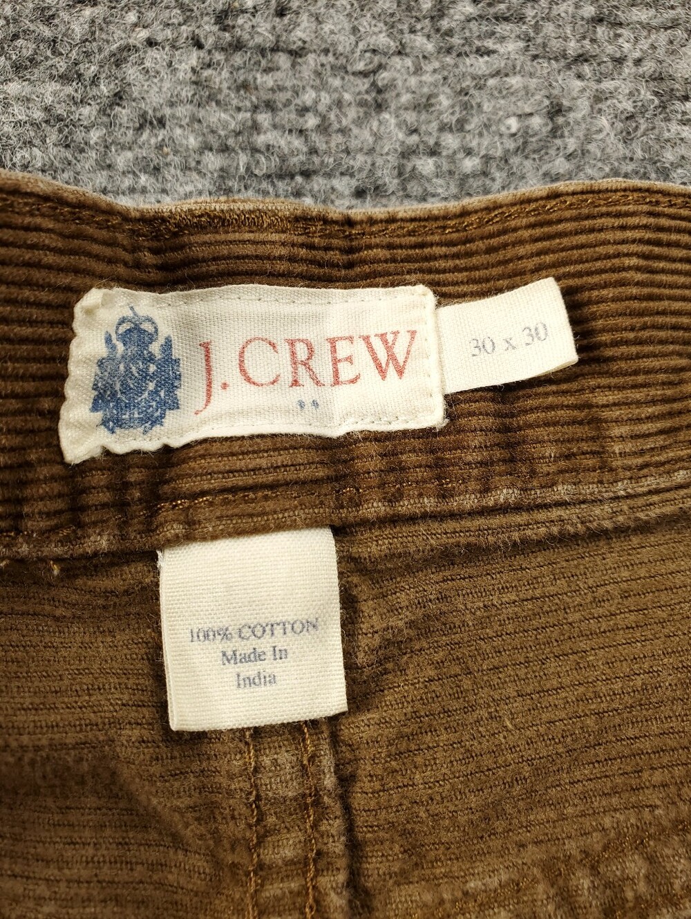 J Crew Corduroy Pants Mens 30x30 Straight Leg Brown Cotton Y2K Academia - Picture 3 of 9